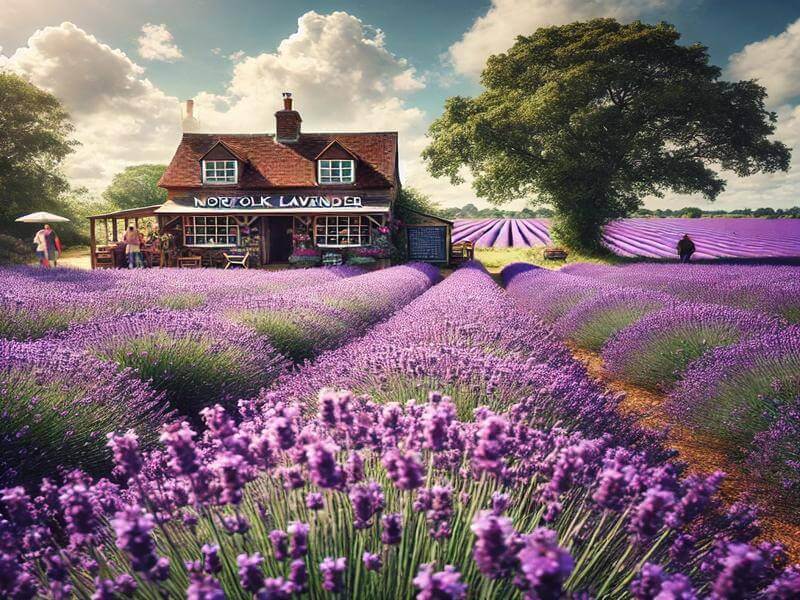 View of Norfolk Lavender