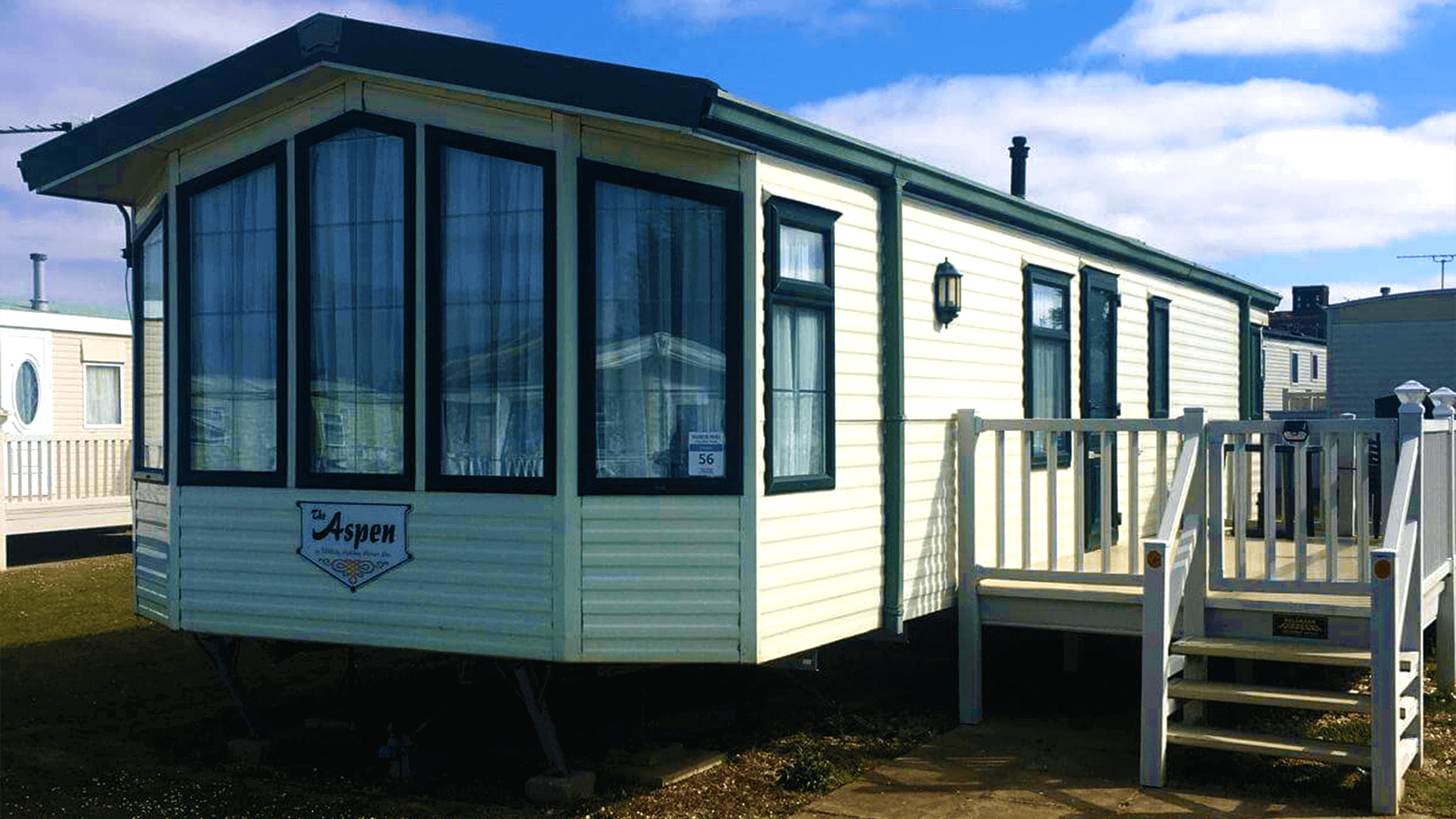 Exterior view of our luxury caravan at Manor Park Holiday Park, Hunstanton