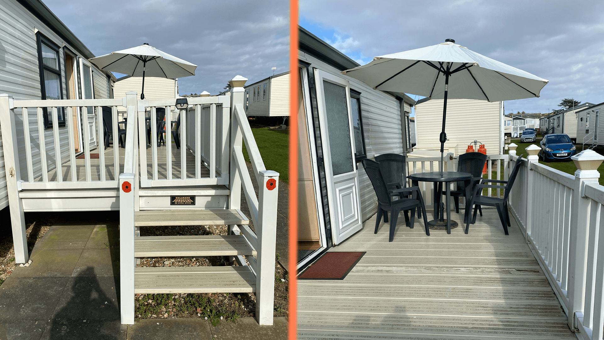 Gated private decking allows for safe outdoor play for children and pets